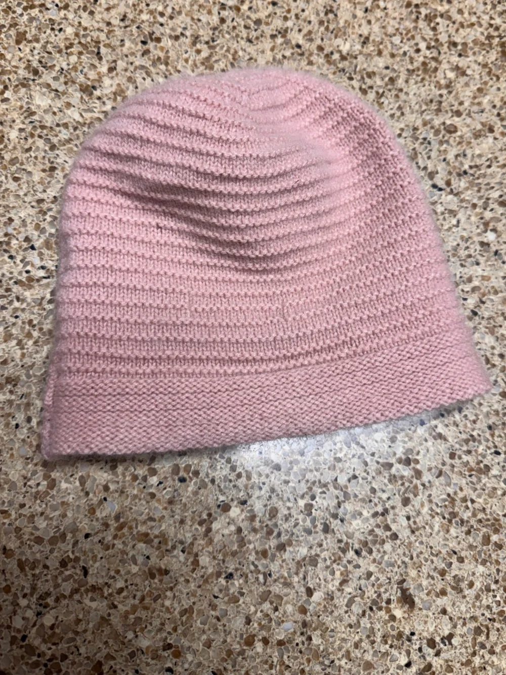 Burberry Cashmere Light Pink Knit Beanie with Logo Patch